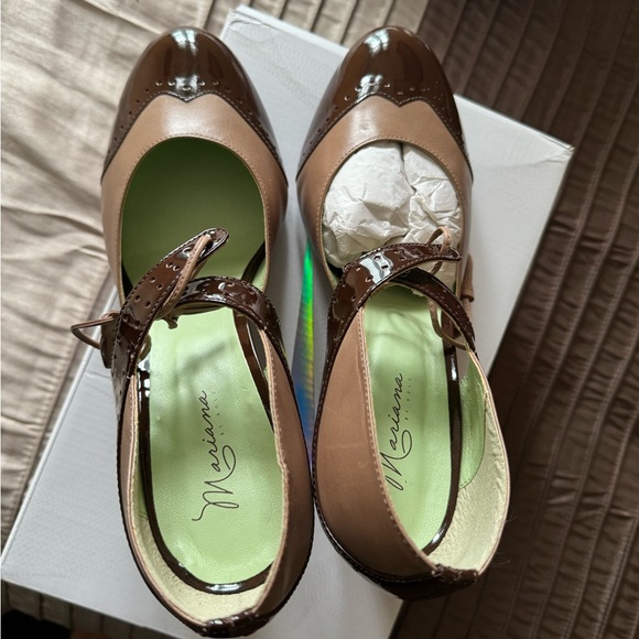 Mariana Brown and Tan Mariana heels by Golc - Picture 2 of 6